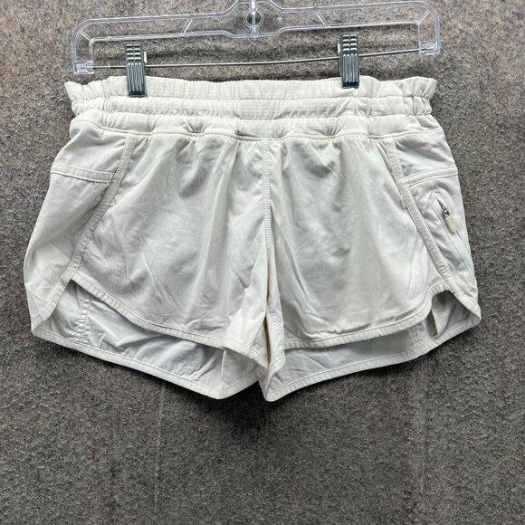 Lululemon Shorts Women Medium White Lightweight Athletic Dance Studio Mid-Rise - Picture 1 of 9
